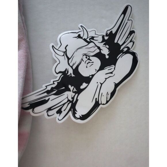 Boys Lie Women's Pink/Blue Cotton Candy Tie Dye Drawstring Bag w/Angel Sticker - Picture 4 of 8